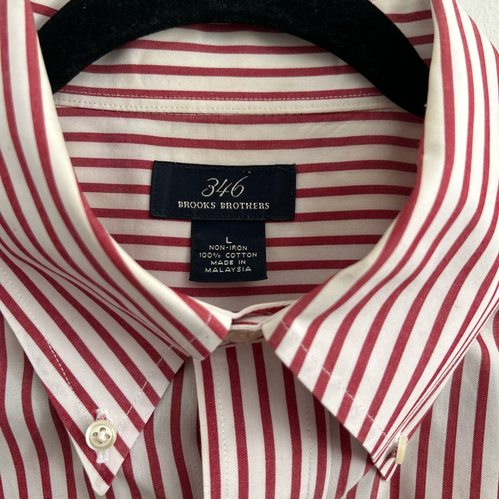 Brooks Brothers Red and White Striped Button-Down Shirt